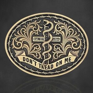 Montana‎ Silversmiths Patriots Faith Gadsden Belt Buckle Retail $45 -  NEW